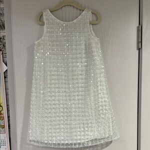 Zara White Sheath Dress Sleeveless Crew Neck Formal